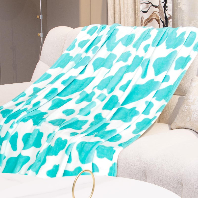 GEULAY Blue Throw Blanket Soft Fleece Blankets Cyan Blue Lightweight Fuzzy Blanket Gifts Decor Stuff for Girls Women Teen Couch Bed - Image 4